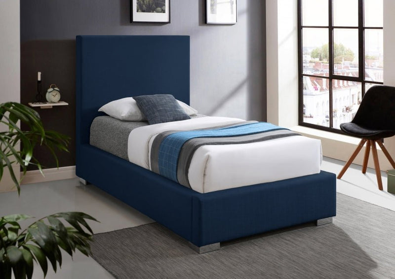 Crosby Linen Textured Twin Bed Blue - Gate FurnitureTwin Bed