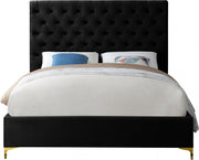 Cruz Velvet King Bed Black - Gate FurnitureKing Bed