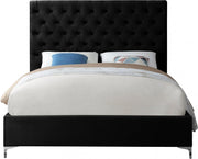 Cruz Velvet King Bed Black - Gate FurnitureKing Bed