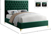 Cruz Velvet King Bed Green - Gate FurnitureKing Bed
