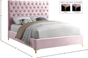 Cruz Velvet King Bed Pink - Gate FurnitureKing Bed