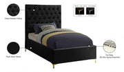 Cruz Velvet Twin Bed Black - Gate FurnitureTwin Bed