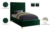 Cruz Velvet Twin Bed Green - Gate FurnitureTwin Bed