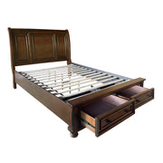 Cumberland Brown Cherry Sleigh Storage Platform Bedroom Set - Gate FurnitureBedroom Set