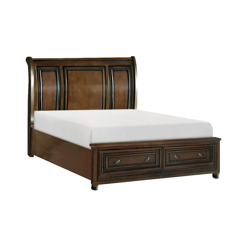 Cumberland Brown Cherry Sleigh Storage Platform Bedroom Set - Gate FurnitureBedroom Set