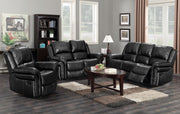 Daffodil Black Recliner Living Room Set - Gate FurnitureLiving Room Set