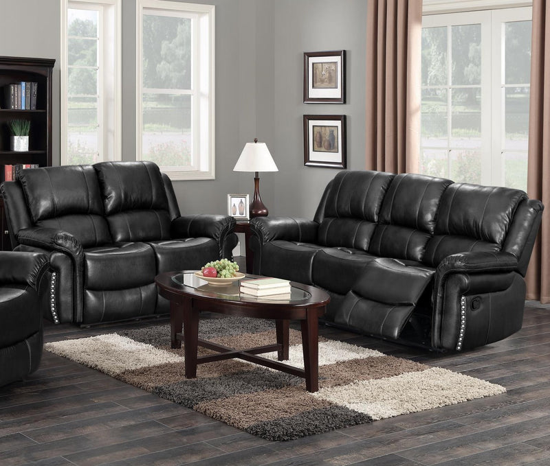 Daffodil Black Recliner Living Room Set - Gate FurnitureLiving Room Set