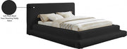 Dane Teddy Fabric Full Bed (3 Boxes) Black - DaneBlack-F
