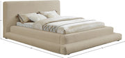 Dane Teddy Fabric King Bed (3 Boxes) Beige - Gate FurnitureKing Bed