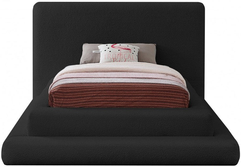 Dane Teddy Fabric Twin Bed (3 Boxes) Black - Gate FurnitureTwin Bed
