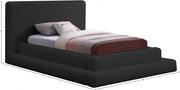 Dane Teddy Fabric Twin Bed (3 Boxes) Black - Gate FurnitureTwin Bed