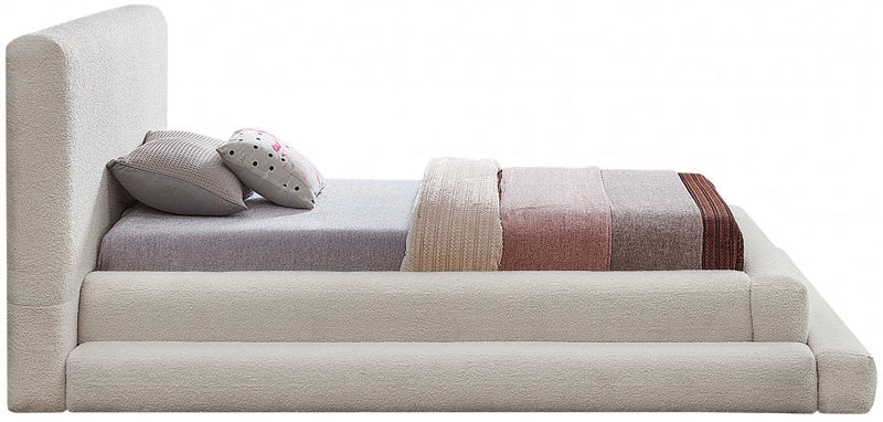 Dane Teddy Fabric Twin Bed (3 Boxes) Cream - Gate FurnitureTwin Bed