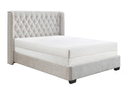 Daphne Ivory Boucle Queen Upholstered Panel Bed - Gate FurnitureQueen Bed