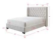 Daphne Ivory Boucle Queen Upholstered Panel Bed - Gate FurnitureQueen Bed