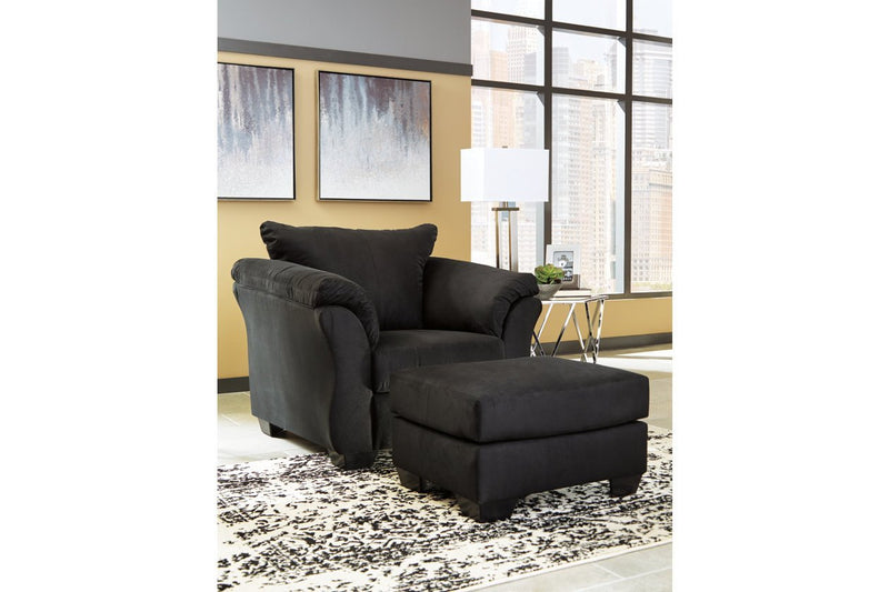 Darcy Black Ottoman - Gate FurnitureOttoman