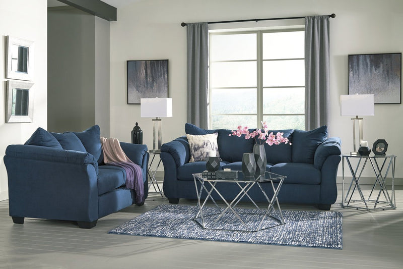 Darcy Blue Loveseat - Gate FurnitureLoveseat