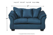 Darcy Blue Loveseat - Gate FurnitureLoveseat