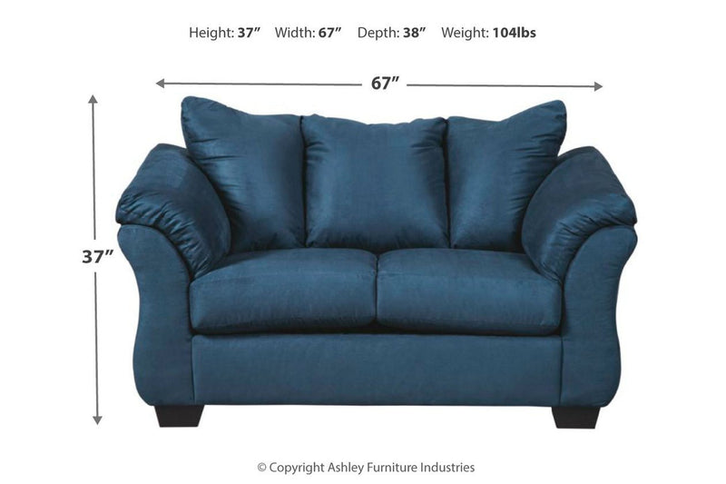 Darcy Blue Loveseat - Gate FurnitureLoveseat