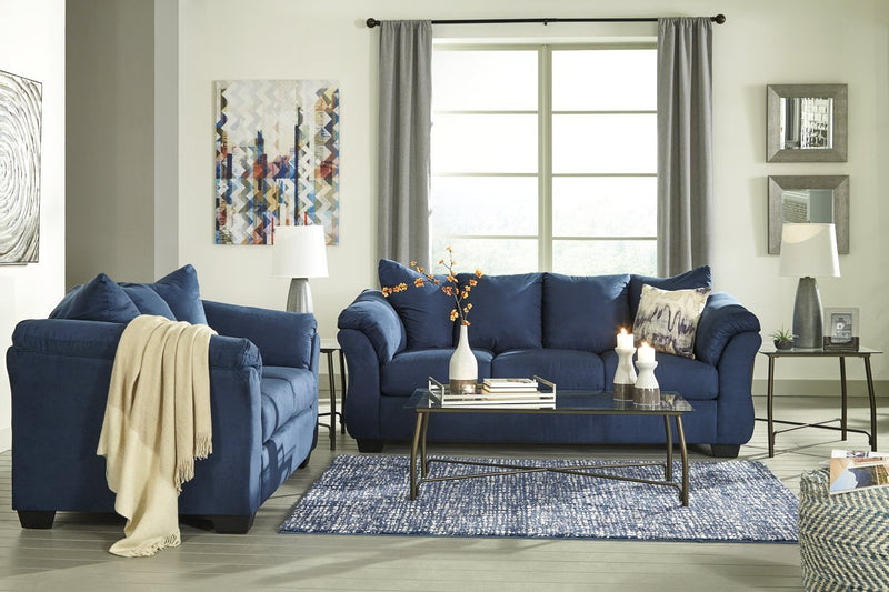 Darcy Blue Loveseat - Gate FurnitureLoveseat