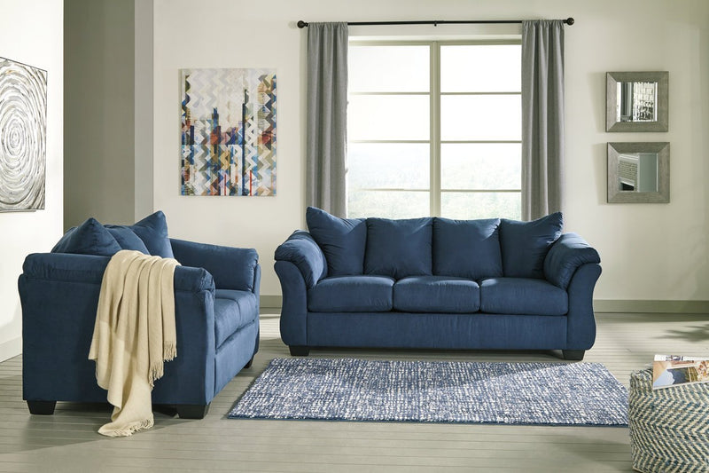 Darcy Blue Loveseat - Gate FurnitureLoveseat