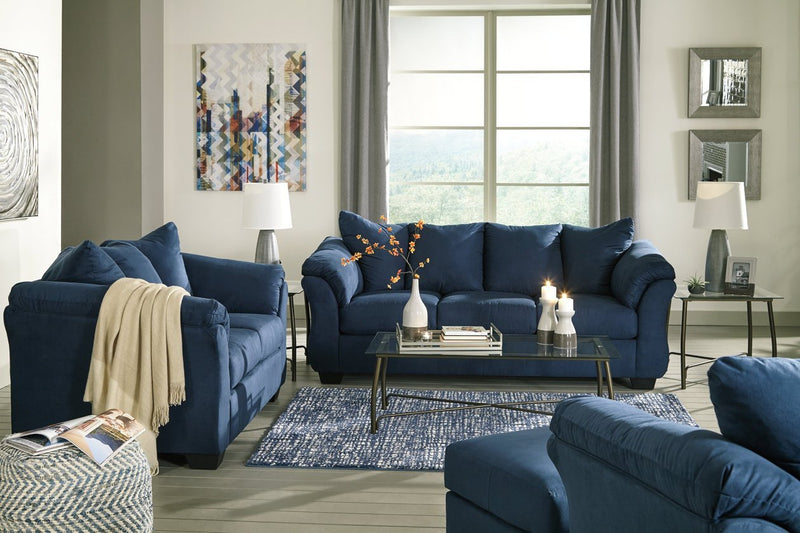 Darcy Blue Loveseat - Gate FurnitureLoveseat