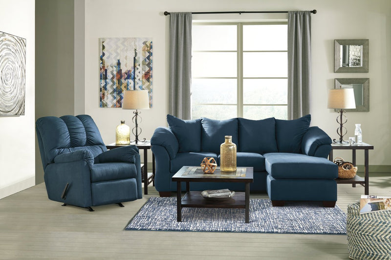 Darcy Blue Recliner - Gate FurnitureRecliner