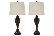 Darlita Bronze Finish Table Lamp (Set of 2) - Gate FurnitureTable Lamp Pair