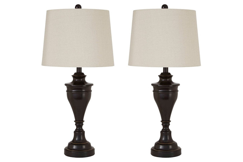 Darlita Bronze Finish Table Lamp (Set of 2) - Gate FurnitureTable Lamp Pair