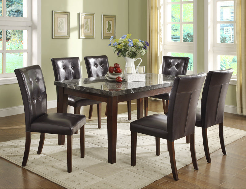 Decatur Dark Cherry Marble - Top Dining Set - Gate FurnitureDining Room Set