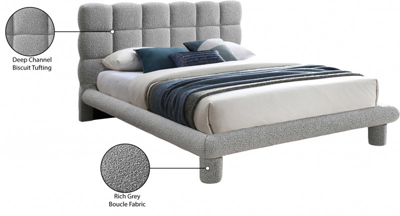 Deco Boucle Fabric Full Bed (3 Boxes) Grey - DecoGrey-F