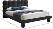 Deco Boucle Fabric King Bed (3 Boxes) Black - Gate FurnitureKing Bed