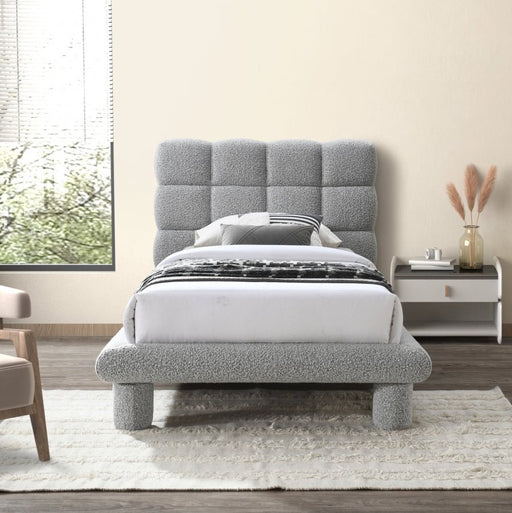 Deco Boucle Fabric Twin Bed (3 Boxes) Grey - Gate FurnitureTwin Bed