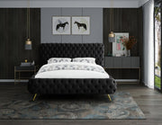 Delano Velvet Queen Bed Black - Gate FurnitureQueen Bed