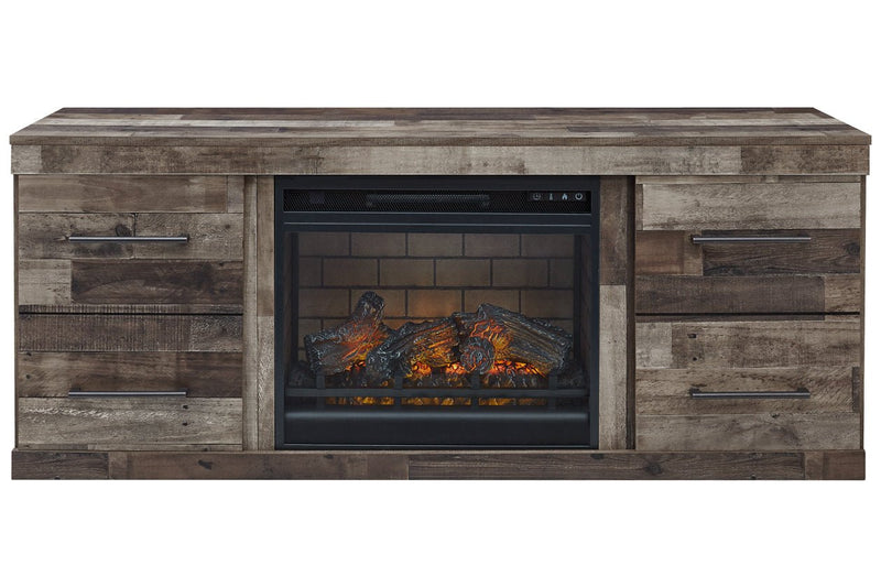 Derekson Multi Gray TV Stand with Electric Fireplace - Gate FurnitureTV Stand