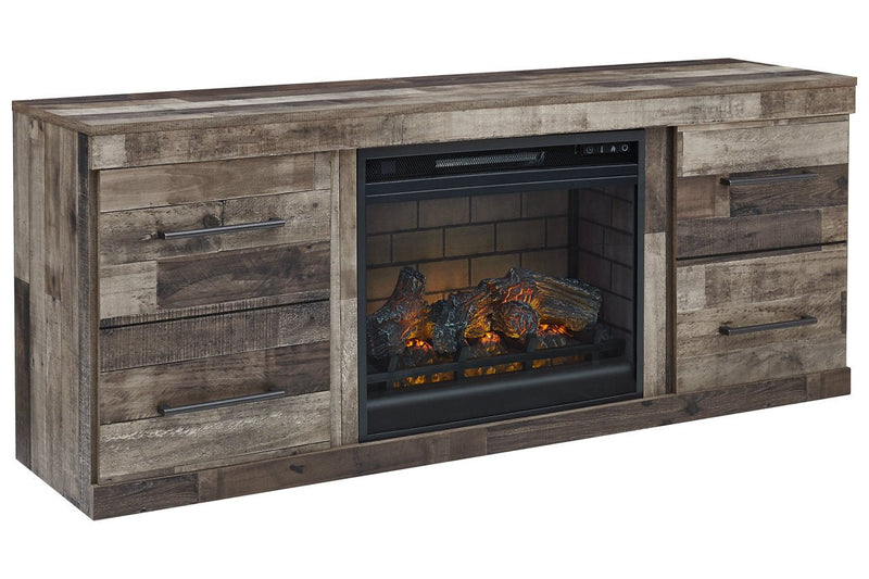 Derekson Multi Gray TV Stand with Electric Fireplace - Gate FurnitureTV Stand