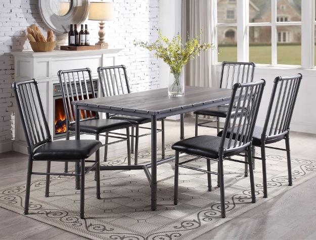 Devar Gray Metal Dining Set - Gate FurnitureDining Room Set