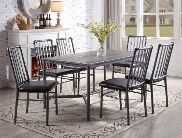 Devar Gray Metal Dining Set - Gate FurnitureDining Room Set