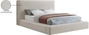 Devin Linen Textured Fabric Queen Bed Beige - Gate FurnitureQueen Bed