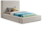 Devin Linen Textured Fabric Twin Bed Beige - Gate FurnitureTwin Bed