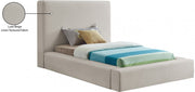 Devin Linen Textured Fabric Twin Bed Beige - Gate FurnitureTwin Bed