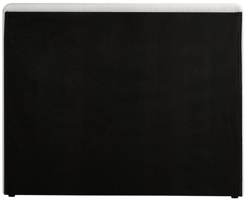 Devin Linen Textured Fabric Twin Bed Cream - Gate FurnitureTwin Bed