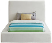 Devin Linen Textured Fabric Twin Bed Cream - Gate FurnitureTwin Bed