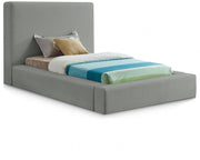 Devin Linen Textured Fabric Twin Bed Grey - Gate FurnitureTwin Bed