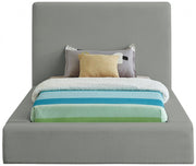 Devin Linen Textured Fabric Twin Bed Grey - Gate FurnitureTwin Bed