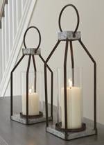 Diedrick Gray/Black Lantern (Set of 2) - Gate FurnitureTable Top Accessories