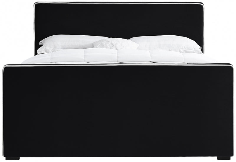 Dillard Velvet Full Bed Black - DillardBlack-F