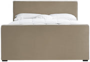 Dillard Velvet King Bed Beige - Gate FurnitureKing Bed