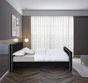 Dillard Velvet King Bed Black - Gate FurnitureKing Bed