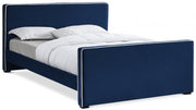 Dillard Velvet King Bed Blue - Gate FurnitureKing Bed