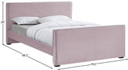 Dillard Velvet King Bed Pink - Gate FurnitureKing Bed